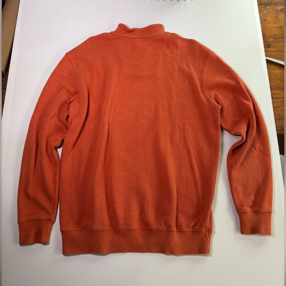 Kirkland Signature Men’s L Orange Quarter Zip Sweater Cotton Pullover Casual - Picture 3 of 7